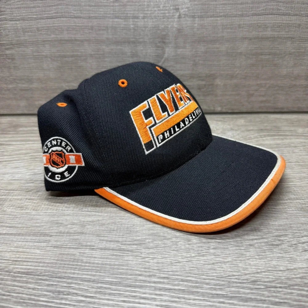 NHL Philadelphia Flyers Hat Mens OSFA Black Orange Center Ice Strapback Cap